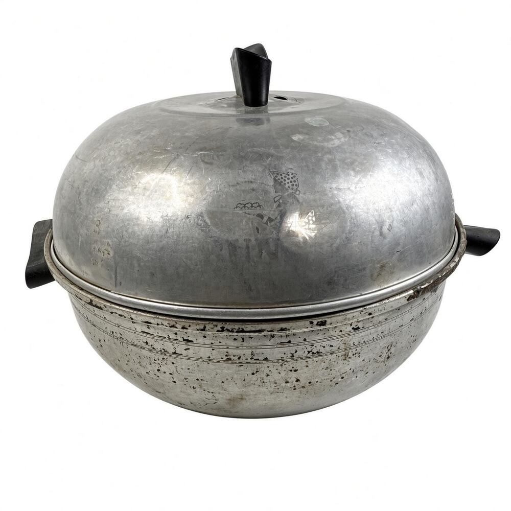 Vintage West Bend Serving Oven Aluminum 3-Piece Bun Warmer Vegetable Steamer